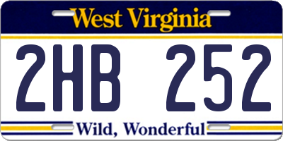 WV license plate 2HB252