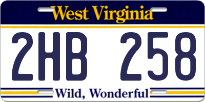 WV license plate 2HB258