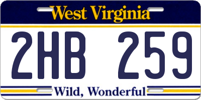 WV license plate 2HB259