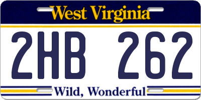 WV license plate 2HB262