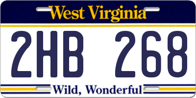 WV license plate 2HB268
