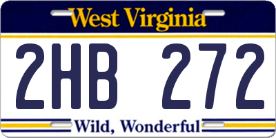 WV license plate 2HB272