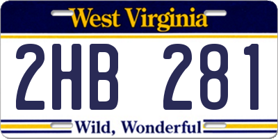 WV license plate 2HB281