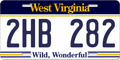 WV license plate 2HB282
