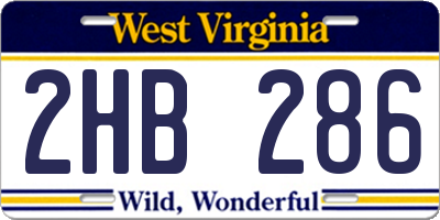 WV license plate 2HB286