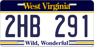 WV license plate 2HB291
