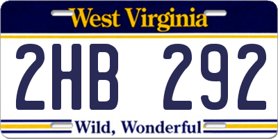 WV license plate 2HB292