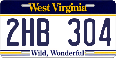 WV license plate 2HB304