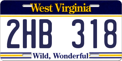 WV license plate 2HB318