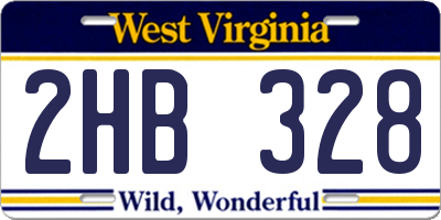 WV license plate 2HB328