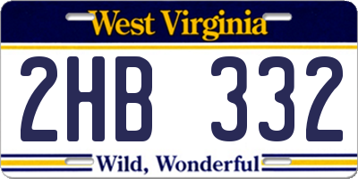 WV license plate 2HB332