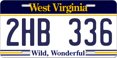 WV license plate 2HB336