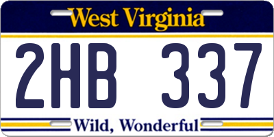 WV license plate 2HB337
