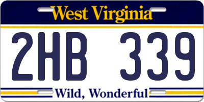 WV license plate 2HB339