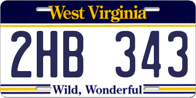 WV license plate 2HB343