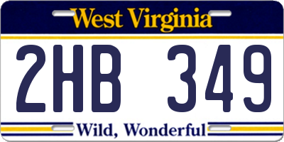 WV license plate 2HB349