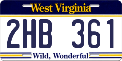 WV license plate 2HB361