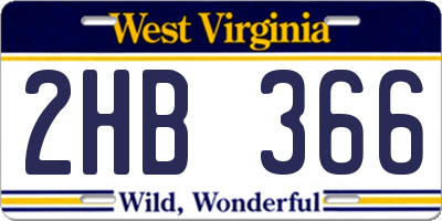 WV license plate 2HB366