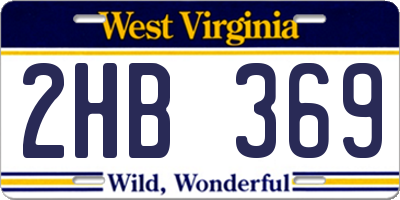 WV license plate 2HB369