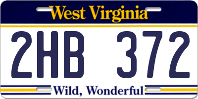 WV license plate 2HB372