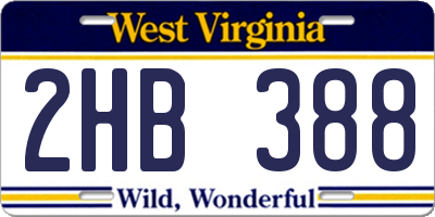 WV license plate 2HB388