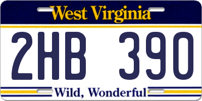 WV license plate 2HB390