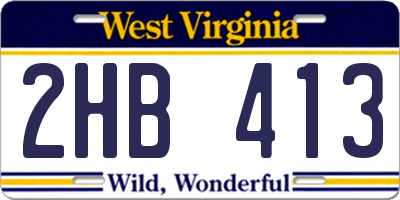 WV license plate 2HB413