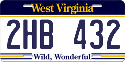 WV license plate 2HB432