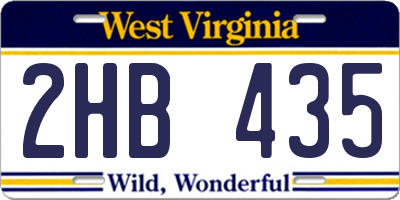 WV license plate 2HB435