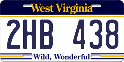 WV license plate 2HB438