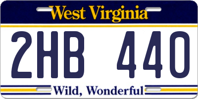WV license plate 2HB440