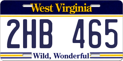 WV license plate 2HB465