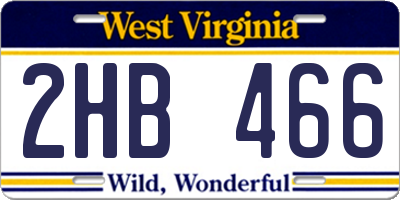 WV license plate 2HB466