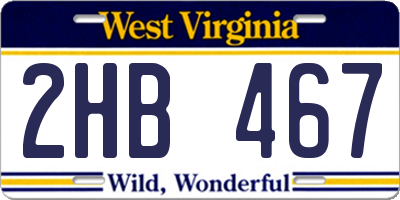 WV license plate 2HB467