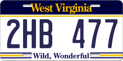 WV license plate 2HB477