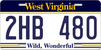 WV license plate 2HB480