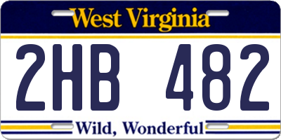 WV license plate 2HB482