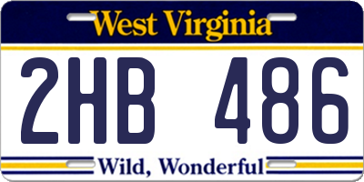 WV license plate 2HB486