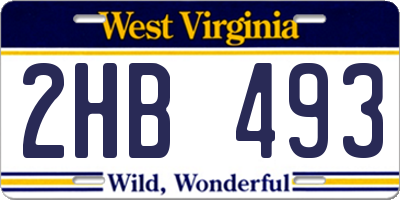 WV license plate 2HB493
