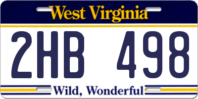 WV license plate 2HB498