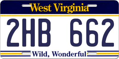 WV license plate 2HB662