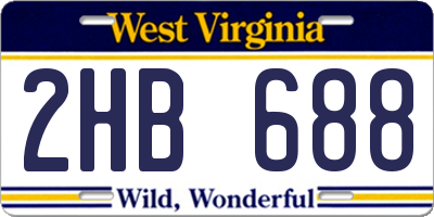 WV license plate 2HB688