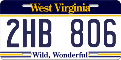 WV license plate 2HB806