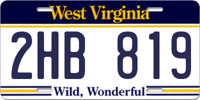 WV license plate 2HB819