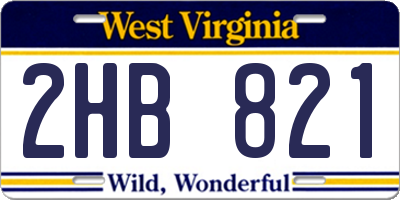 WV license plate 2HB821