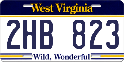 WV license plate 2HB823