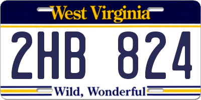 WV license plate 2HB824