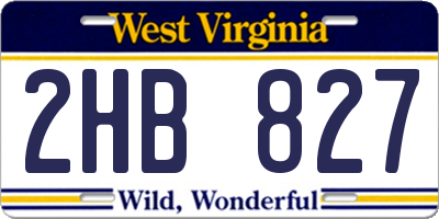 WV license plate 2HB827