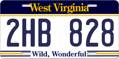 WV license plate 2HB828