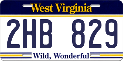 WV license plate 2HB829